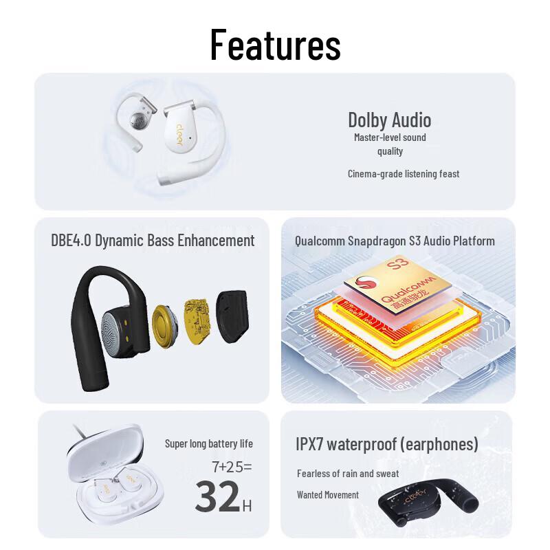 cleer-Air 2 Open-Ear Bluetooth Sports Headphones
