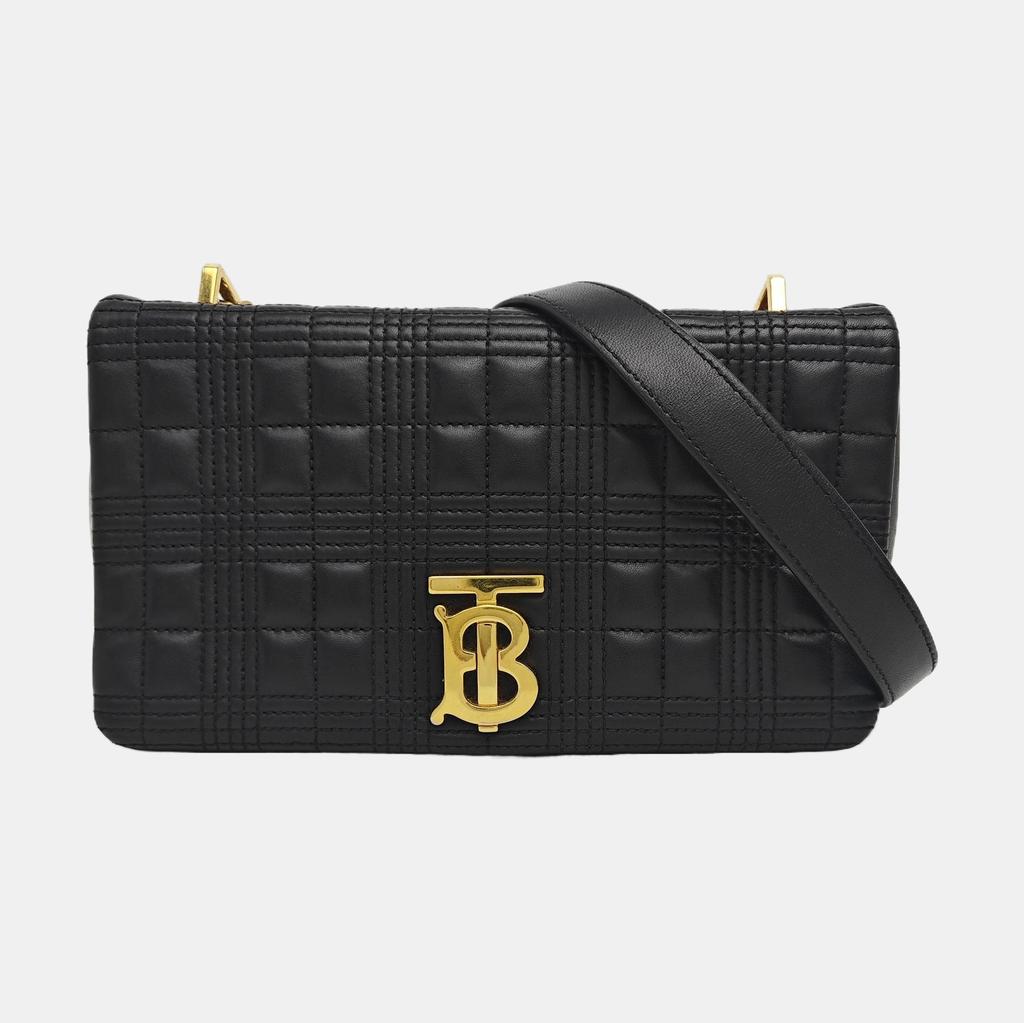 [Pre-Owned] Lola Bag TB Logo Quilted Metal Chain Color Block Lambskin Crossbody Shoulder Bag - Very Good #XI76B9