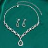 Fashionable Crystal Jewelry Necklace Earring Set Premium Wedding Jewelry Set Dangle Earrings  Women