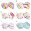 100Pcs Party Muffin Cup Rainbow Cake Mold Paper  Cupcake Baking Boxes Wrapper