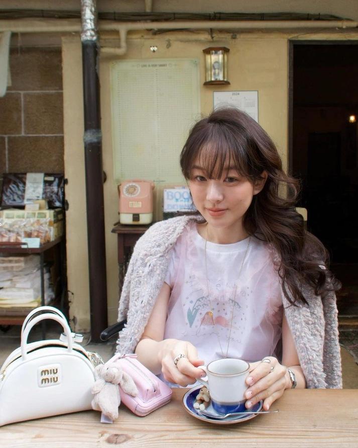 In-Stock: Korean Cotton Round Neck Print T-Shirt - Lily Girl 2025 Summer Slim-Fit Casual Top