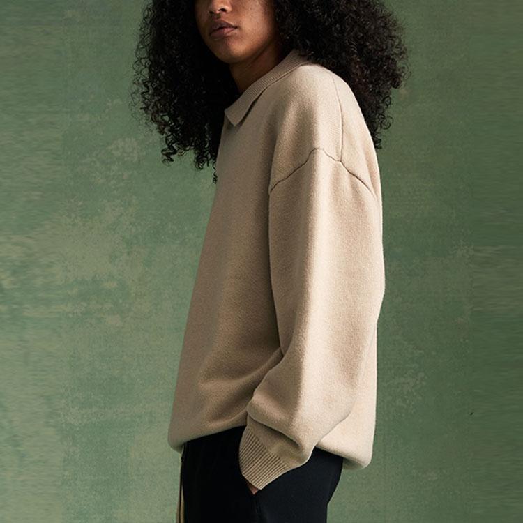 Fear of God Essentials FW23 Knit Polo Shirt 'Gold Heather' Men's 192BT232183F