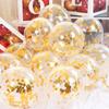 Glitter Confetti Latex Balloons Romantic Wedding Decoration Gold Clear Airballoon Birthday Party Decoration Festival Baby Shower