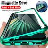 360 Full Protection Magnetic Double Sided Glass Case For Samsung S25 S24 S23 S22 S21 S20 Ultra Plus A15 A55 A14 A54 iPhone 16 15 14 13 12 11 Pro Max