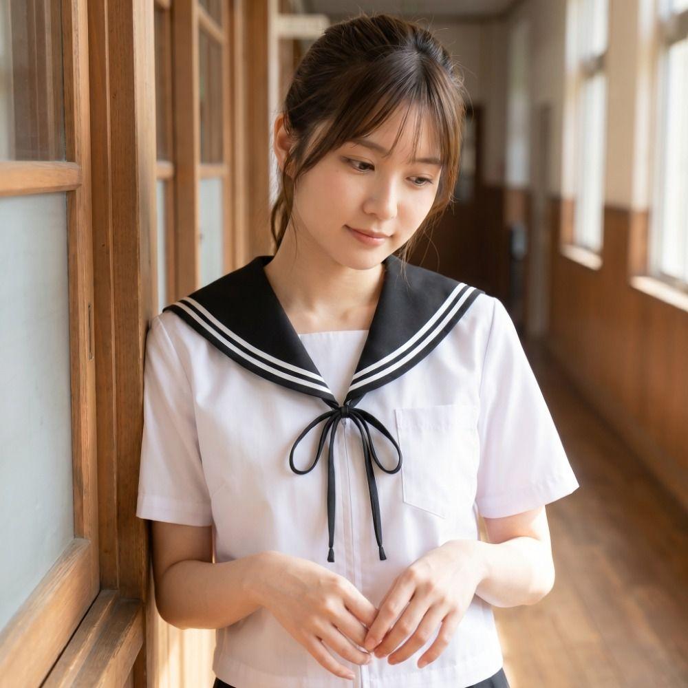 Cape Blouse False Collars White Collar Shawl Simple Striped Sailor Fake Collar  Women