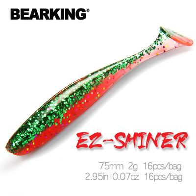 BEARKING Shiner 75 мм 2 г 16 шт./пакет рыболовные приманки мягкие приманки искусственные приманки снасти джеркбейты для щуки и окуня