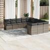 VidaXL Garden Lounge Set 11 Pcs with Grey Cushions Wicker 3218410