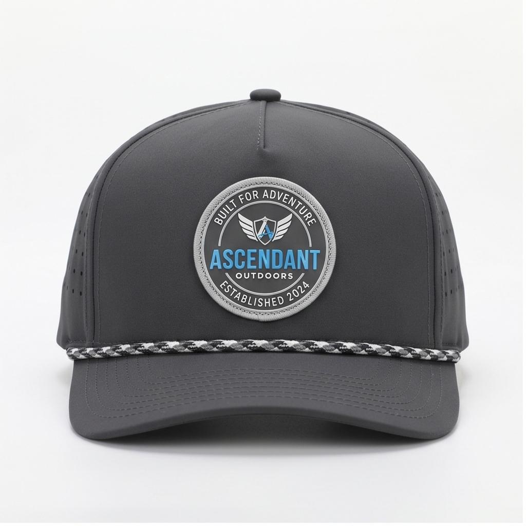Laser Cut Hole Perforated Sporty Sports Caps Manufacturer-Puff Printing 100% Cotton Adjustable Unisex