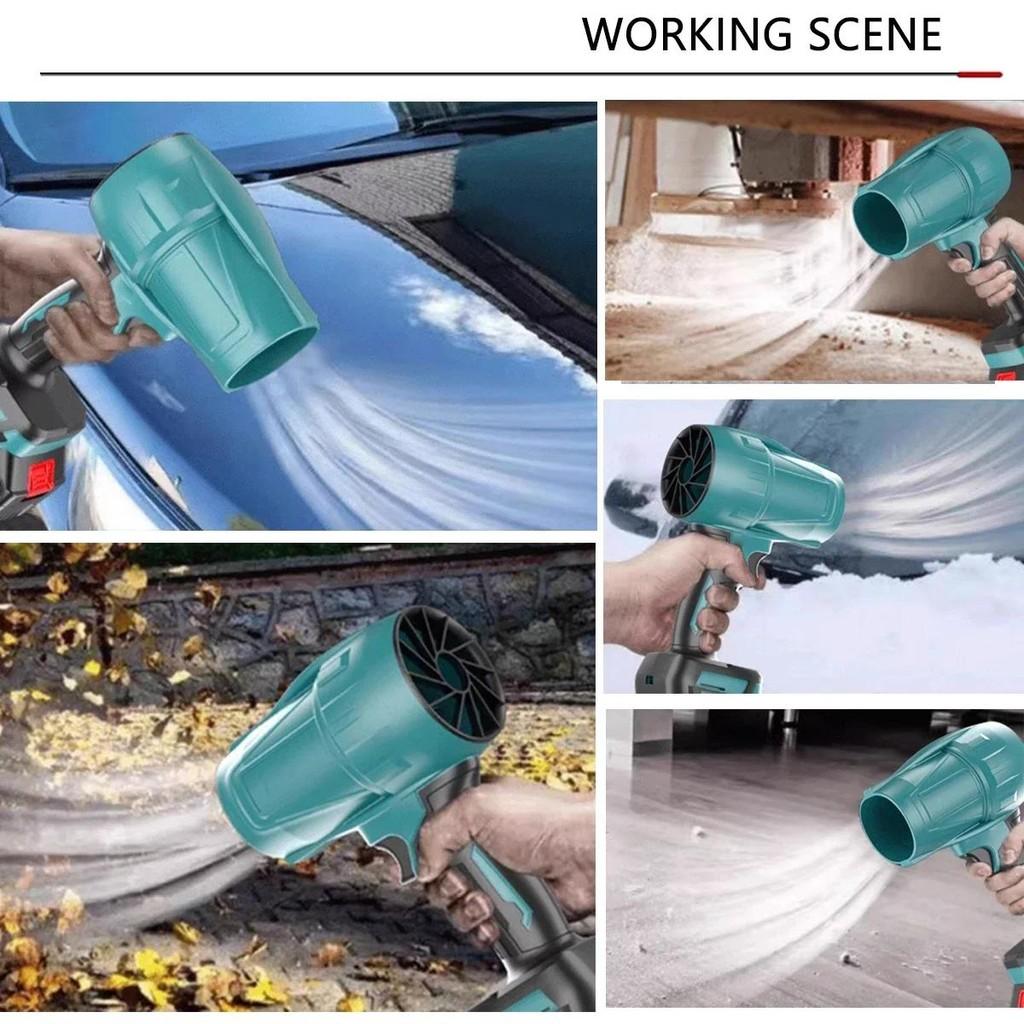 18V Аккумуляторный ручной турбовентилятор Автомобильный мощный воздуходув Бесступенчатая регулировка скорости Мощная электрическая воздуходувка