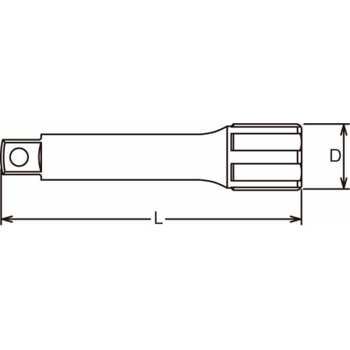 Yamashita Industrial Research Institute Koken 3/8" (9.5mm) Square End Extension Bar, 150mm Long, 3760-150