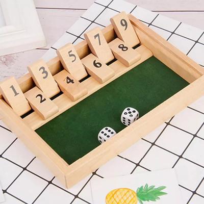 Большая игра Shut The Box 12 кубиков Настольная игра Деревянная Паб Настольная игра Коробка Поддержка для 2-4 игроков, 2 кубика в комплекте для вечеринки