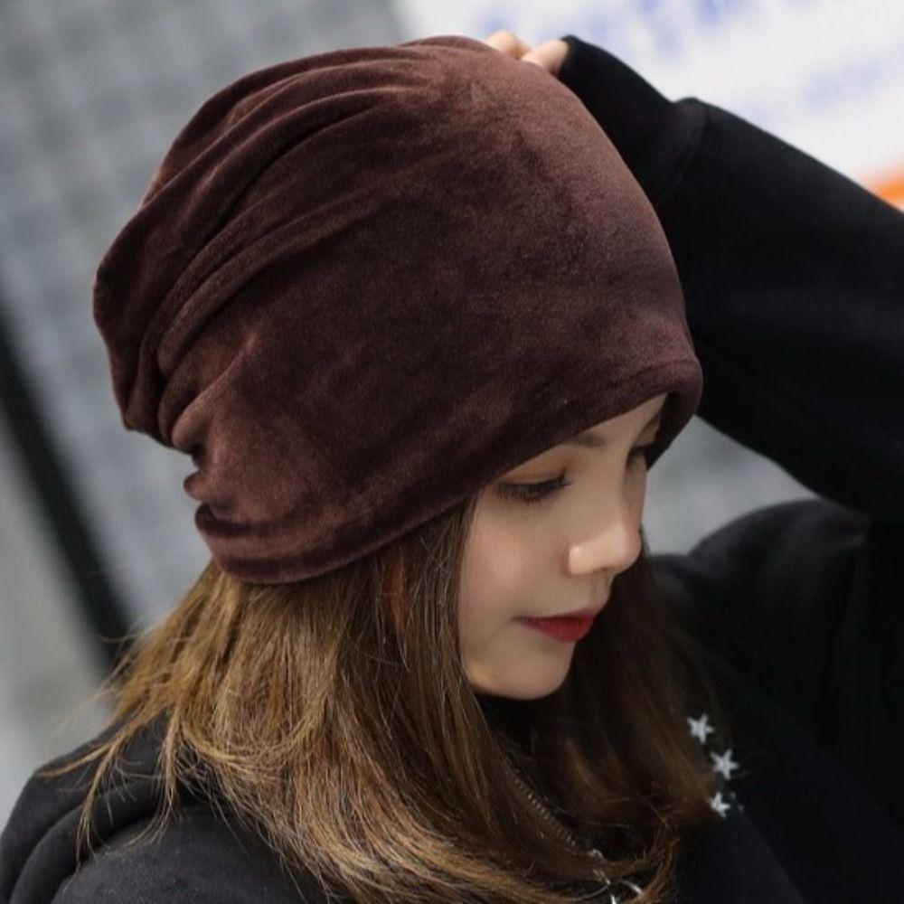 Мягкая зимняя бархатная шапка-бини, свободная, теплая, с наушниками, велосипедная шапка, мягкая, легкая, для бега, для мужчин и женщин