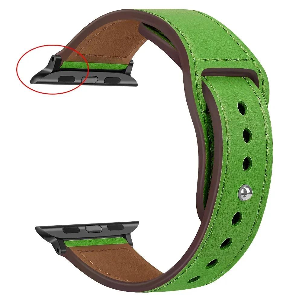 Кожаный ремешок для Apple, ремешок для часов 44 мм, 45 мм, 41 мм, 40 мм, 49 мм, 42 мм, 38 мм, 45, 44 мм, браслет Correa iWatch series 3, 4, 6 SE, 7, 8, ультра