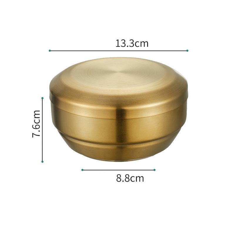Korean 304 Stainless Steel Rice Bowl with Lid Double-Layer Anti-Scalding Soup Food Serving Bowls Container Kitchen Utensils