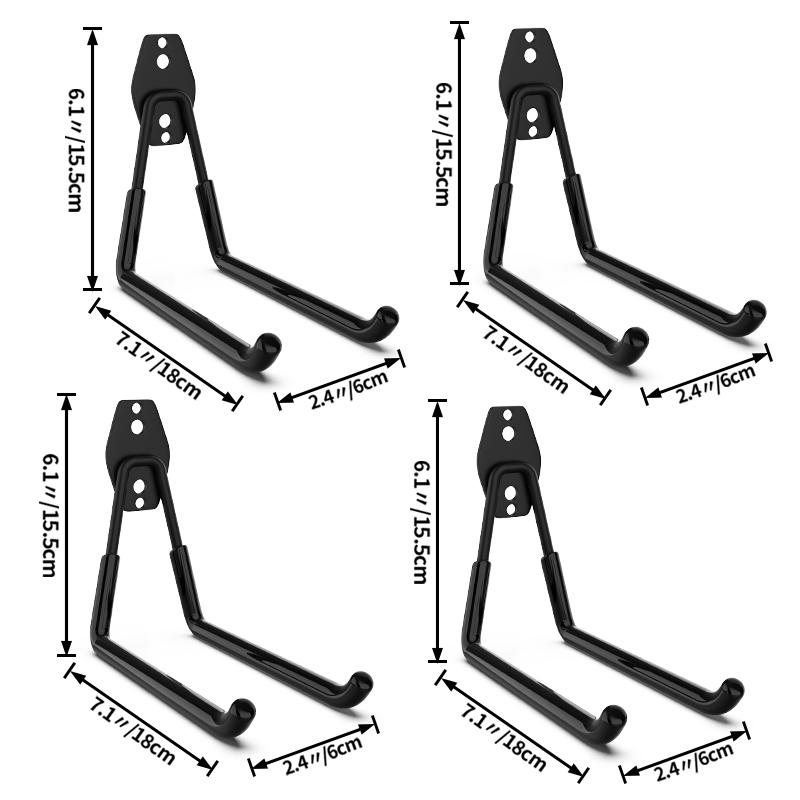Сверхпрочный металлический крюк 5 размеров Крюки-органайзер для гаража Настенный держатель для велосипеда Противоскользящий крюк для хранения Лестницы Садовый инструмент
