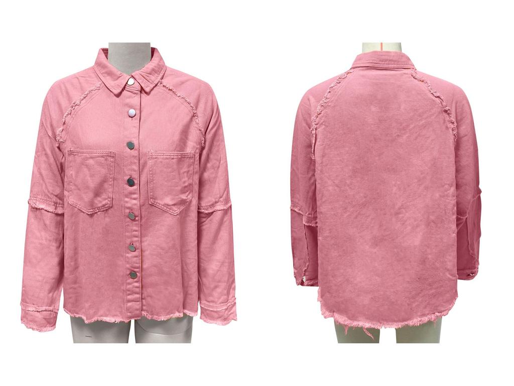 Женская повседневная джинсовая куртка с бахромой 2025 - европейский и американский стиль