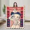 Warm Blanket Airplane Travel B-Bettys Boops Bedding Throws  Flannel Bedspread For Home Decor Graphic Sofa Bed Cover