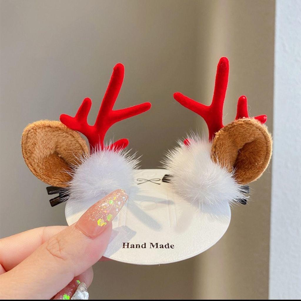 2024 Рождественская заколка для волос в виде оленьих рогов для детей