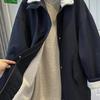 Женская зимняя рабочая куртка в корейском стиле с высоким воротником, на бархатной подкладке, с хлопковым наполнителем, свободного кроя, стройнящая, средней длины