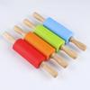 Silicone Rolling Pin for Kids, Non-stick Surface and Comfortable Wood Handles for Baking