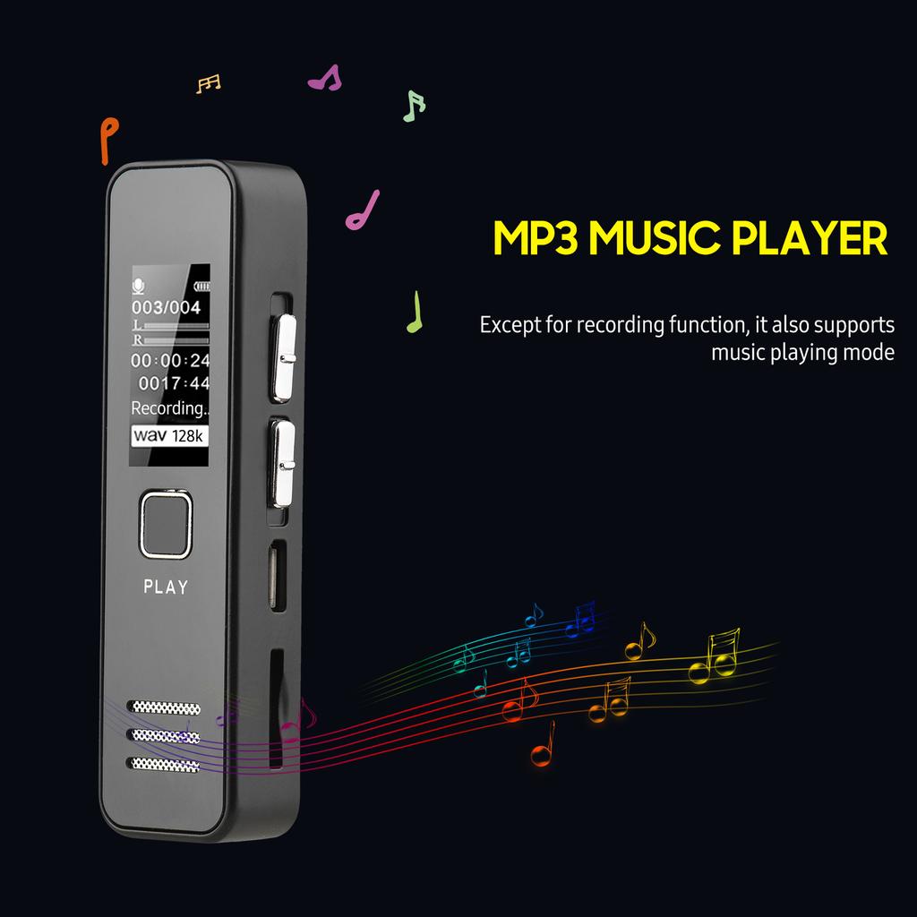 Цифровой диктофон 32 ГБ Устройство записи голоса 32-1536 Кбит/с для лекций, встреч и интервью