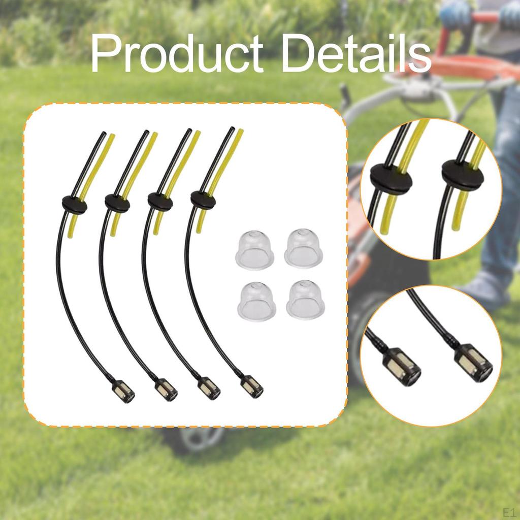 8Pcs Universal Grass Trimmer Fuels Lines Petrol Filter Kit Flexible Lightweight with Primer Bulbs