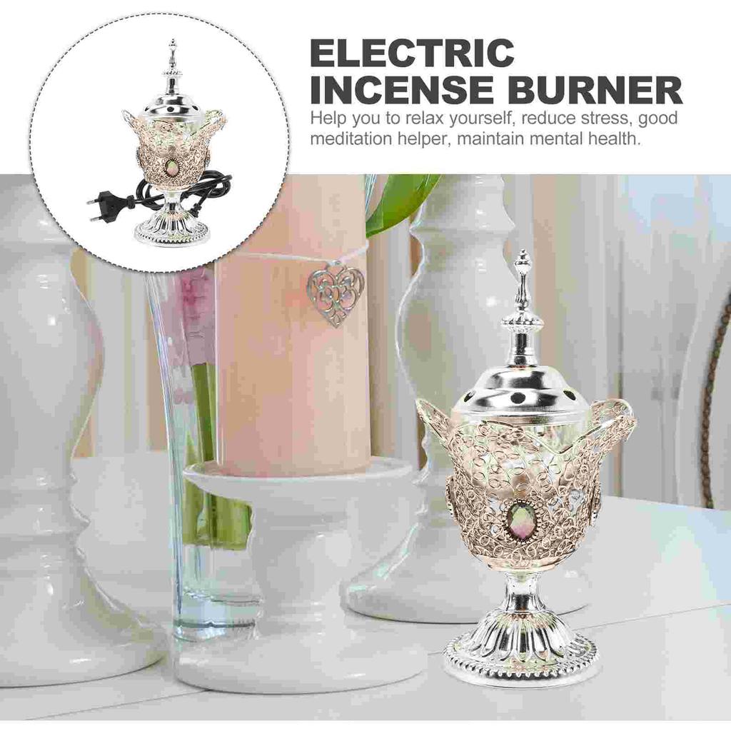 Центральная подставка для благовоний Электрическая кадильница для украшения стола Металлические настольные горелки Винтаж