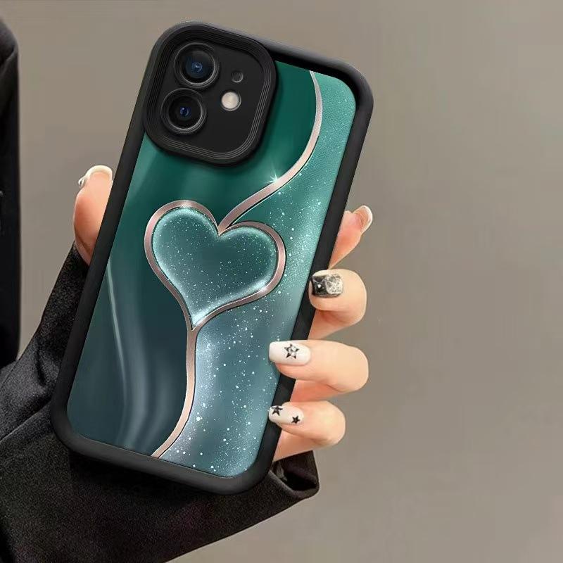 Стекающее Золотое Сердце подходит для чехла на мобильный телефон Apple 15Pro iPhone17 продвинутый 14Pro новый 16 Европа, Америка и 13.