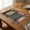 2PCS Oil-Proof Dining Table Mat Rectangular Coffee Cup Mats Washable Heat-Insulating Mat  Kitchen