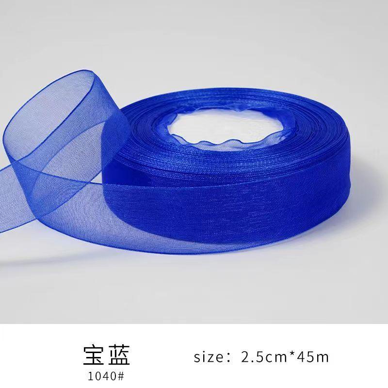 Органза Лента Прозрачная Шифоновая Лента Оптом для Упаковки Декорирования Валентина Свадьба День Рождения Букет Гирлянда(50 ярдов в рулоне, яркий цвет)