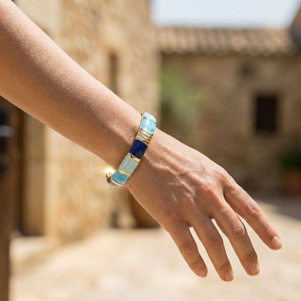 Elegant Enamel Cuff Bangles Wide Geometric Bracelet Personality Bohemian Drip Oil Bracelet  Women