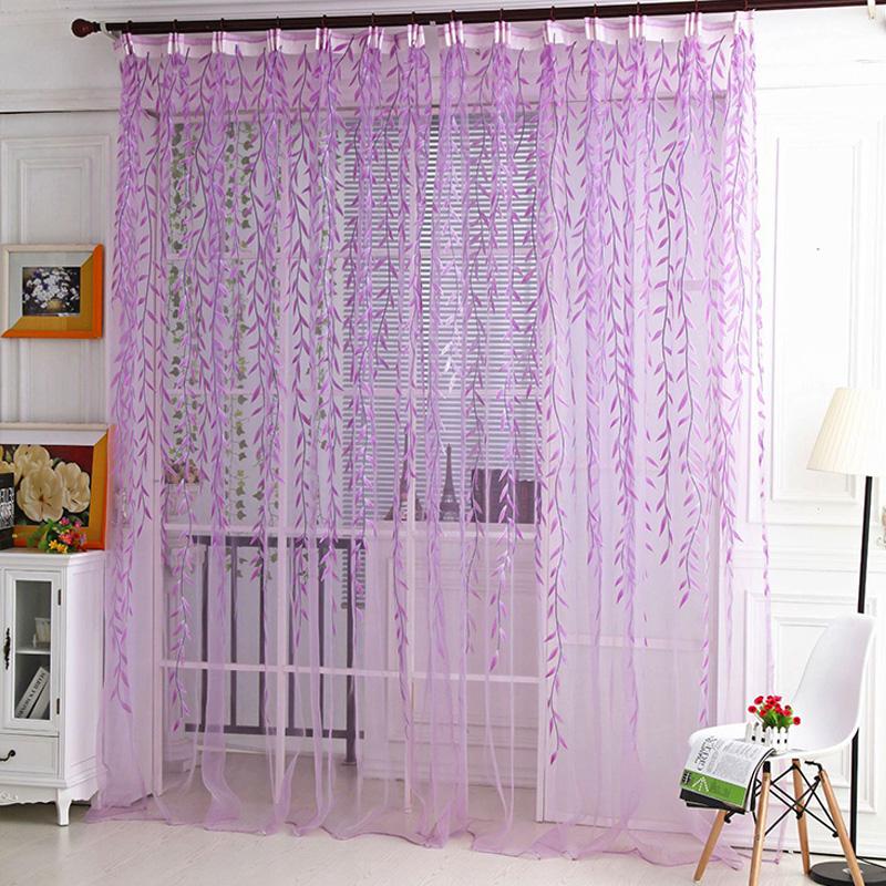 1 шт., занавеска на окно, прозрачные шторы, декор окна, вуаль, шторы в пасторальном стиле, плетеные листья