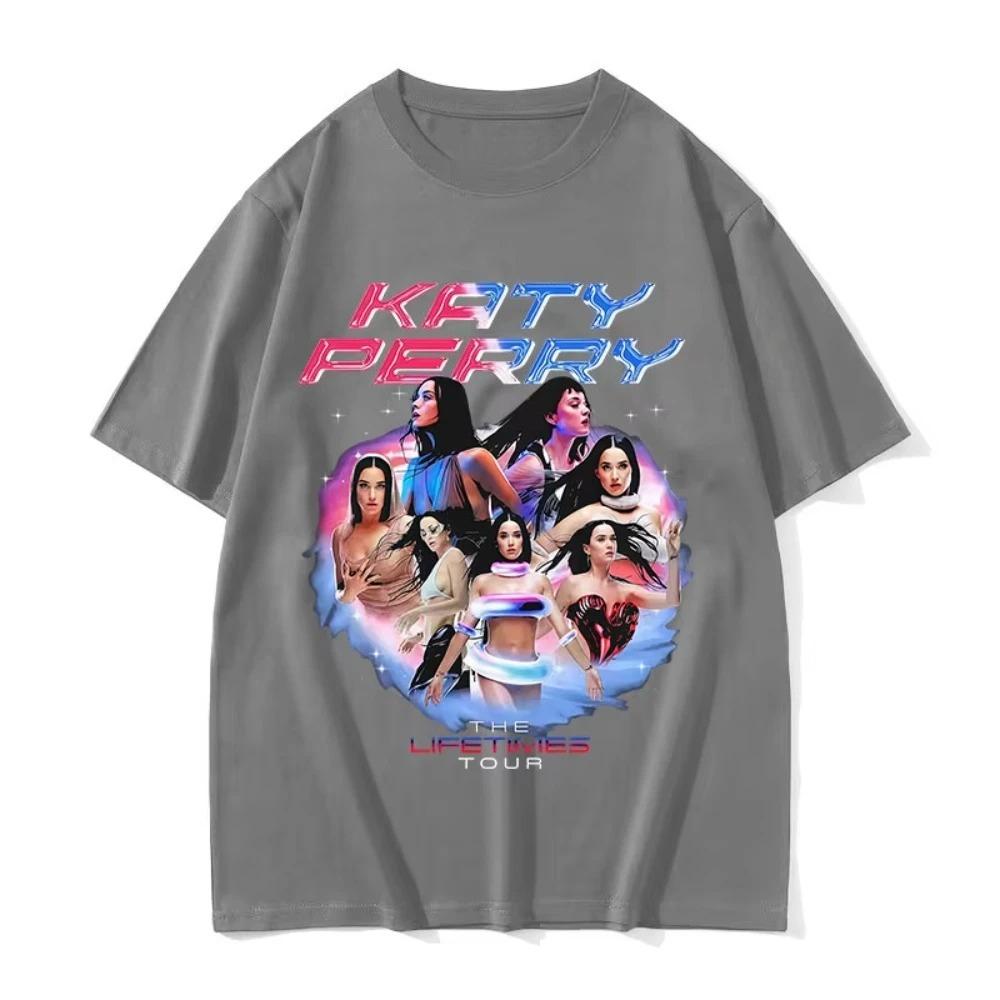 Кэти Перри The Lifetimes Tour 2026 Графические футболки Мужские Женские Винтажная Мода Высококачественная Футболка Эстетичная Футболка с Коротким Рукавом