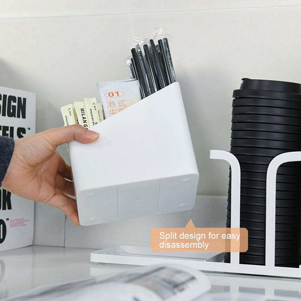 Coffee Tea Condiment Accessories Holder Multifunction Disposable Coffee Cup Holder Organizer for Kitchen Office Break Room