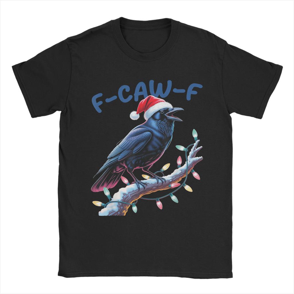 F-Caw-F Black Crow Pun Funny Bird Cawing Grunge T Shirt Popular T-Shirts Short Sleeve Funny Tops O Neck Oversize Tees