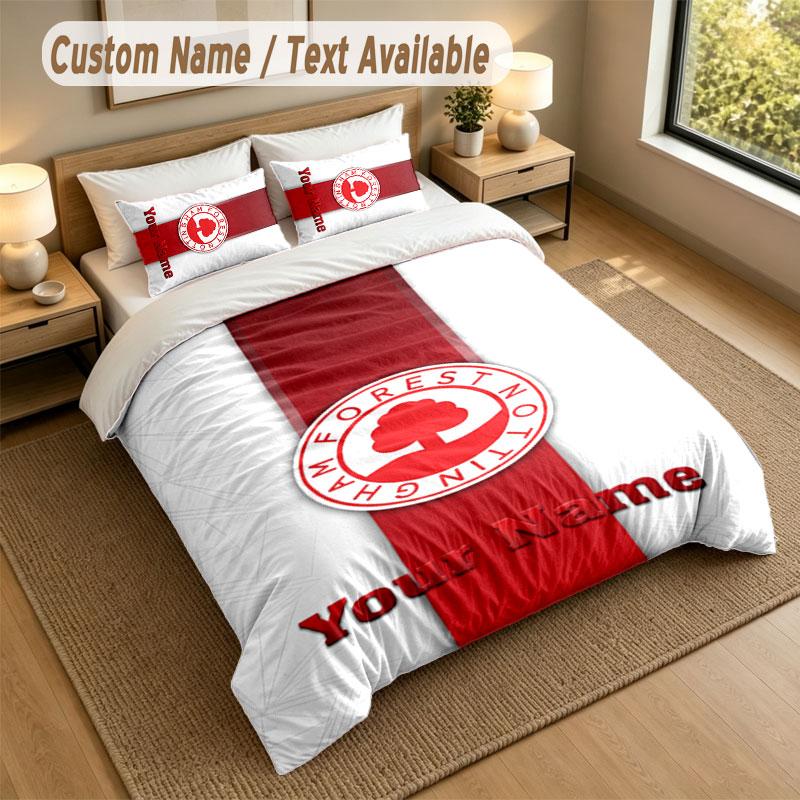 Bedding Set 1 Duvet Cover 2 Pillowcases Nottingham Forest FC Print Soft Bed Linen Bedroom Decor