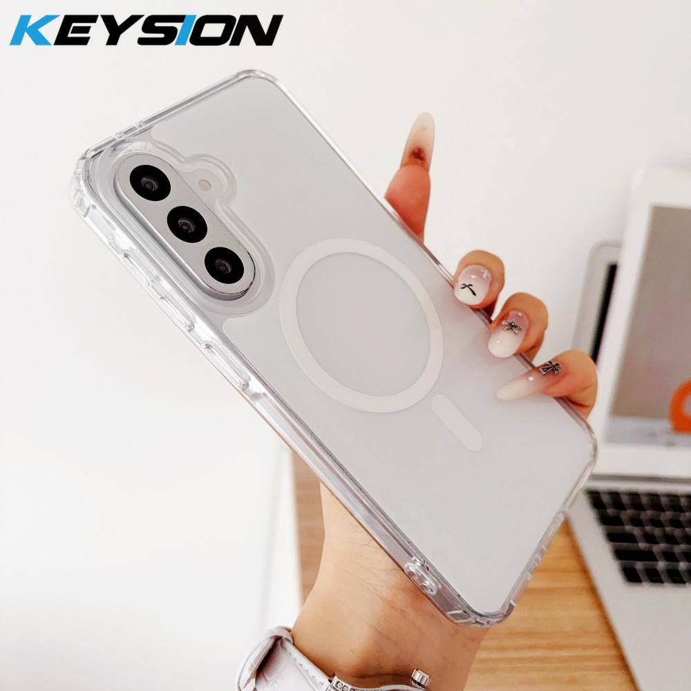 KEYSION Роскошный Магнитный Чехол для Samsung A57 5G A37 5G Мягкий ТПУ+ПК Ударопрочная Задняя Крышка Телефона для Galaxy A56 5G A36 5G
