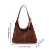 Korean Style Suede Tote Bag Solid Color Underarm Packs Casual Large Capacity Handbag  Travel