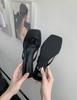 Flip-flops Women's Summer Wear 2025 New Toe Square Kitten and French Internet Celebrity Medium Heel Sandals Half Tray