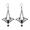 1 Pair Drop Earrings Matte Black Triple Bat Hook Earrings Women Halloween Earrings Witchy Goth Ear Adornments