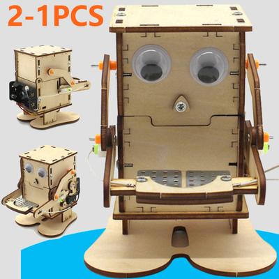 1-2 шт. DIY Робот, поедающий монеты, Модель, Набор для сборки, Мини-обучение, STEM-проект, Пособие для научного образования, Подарок для школьной лаборатории