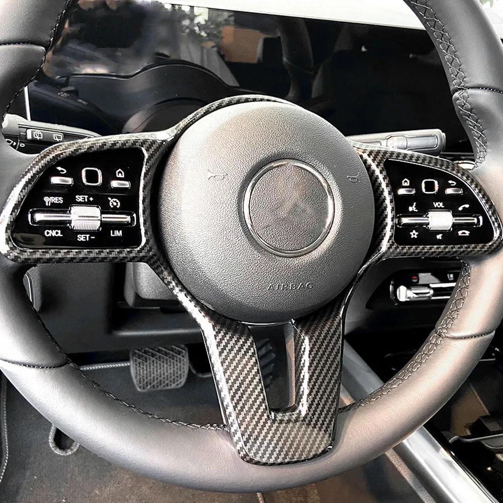 For Mercedes Benz W177 W247 W205 W213 C118 W118 A B C E G CLA GLB Class Steering Wheel Panel Cover Trim Sticker Car Accessories