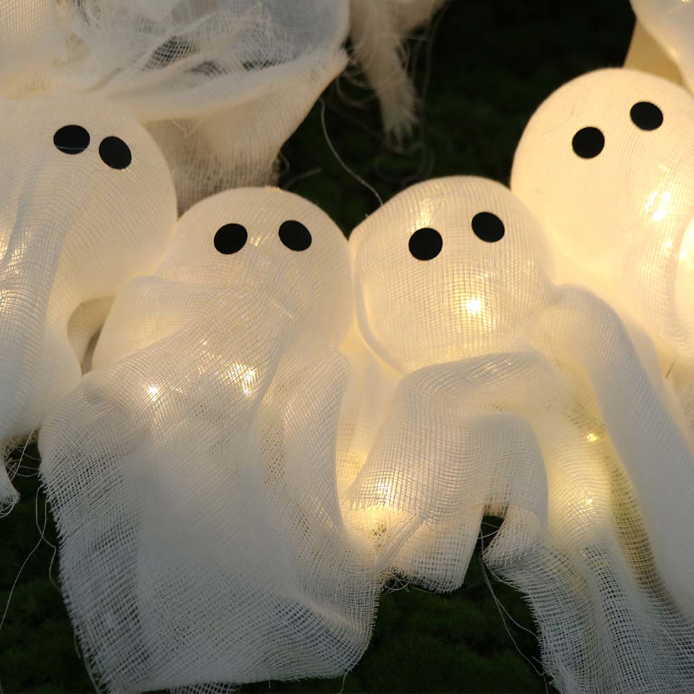 11 LED Lights LED Light-Up Wreath 35cm Halloween Wreath Funny Spooky Front Door Hanging Decor Yard