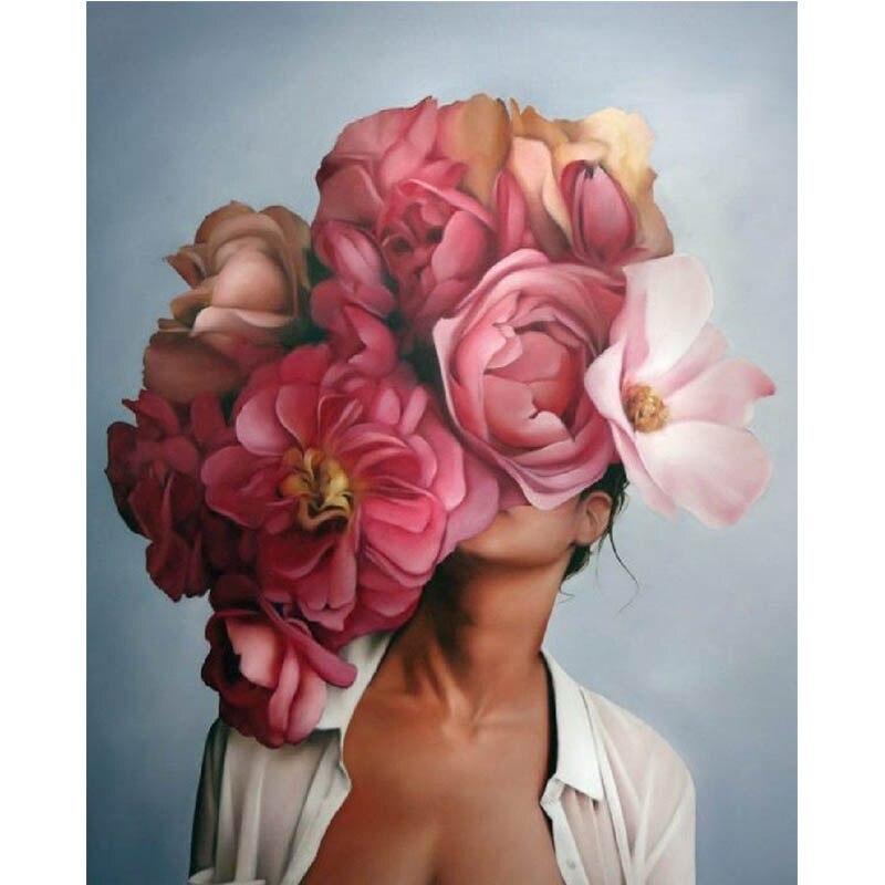 DIY Full Round Diamond Painting Landscape Cross Stitch Flower 5D Beautiful Girl Diamond Embroidery Mosaic Home Decor Gift