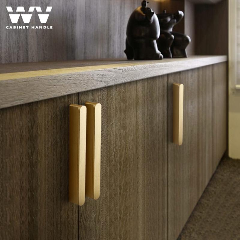 WV Cabinet Handles Brushed Copper Black Aluminum Alloy Kitchen Handles Cupboard Pulls Drawer Knobs Furniture Door Hardware 205