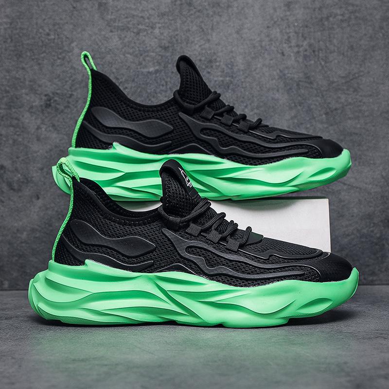 Мужская летняя сетчатая дышащая обувь, не вызывающая запаха ног, обувь для папы, трендовая универсальная легкая обувь из мушиной ткани, повседневная спортивная обувь