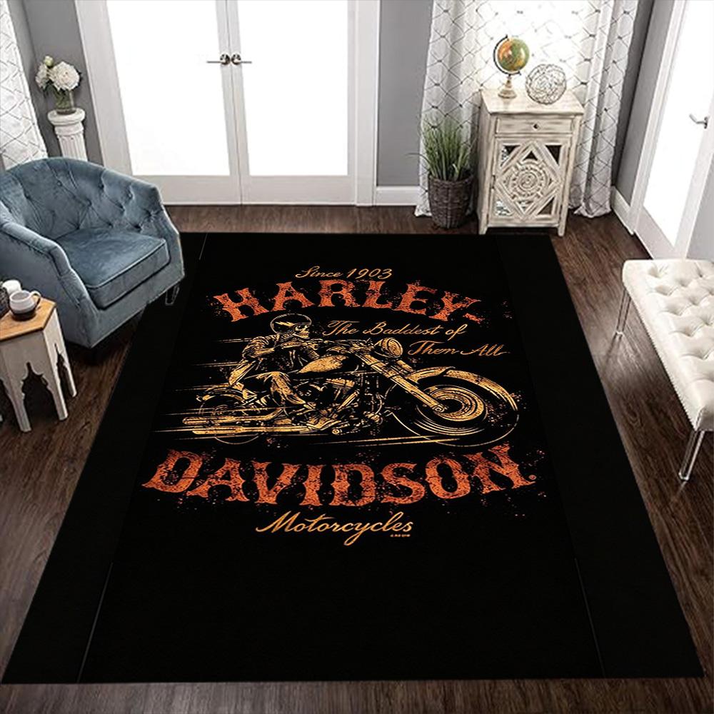 Harleydavidson Area Rug Perfect For Foyer Game Room Dormitory Entryway Antislip Carpet Office Home Decor Perfect Gift For Valentine'S Wedding Birthday