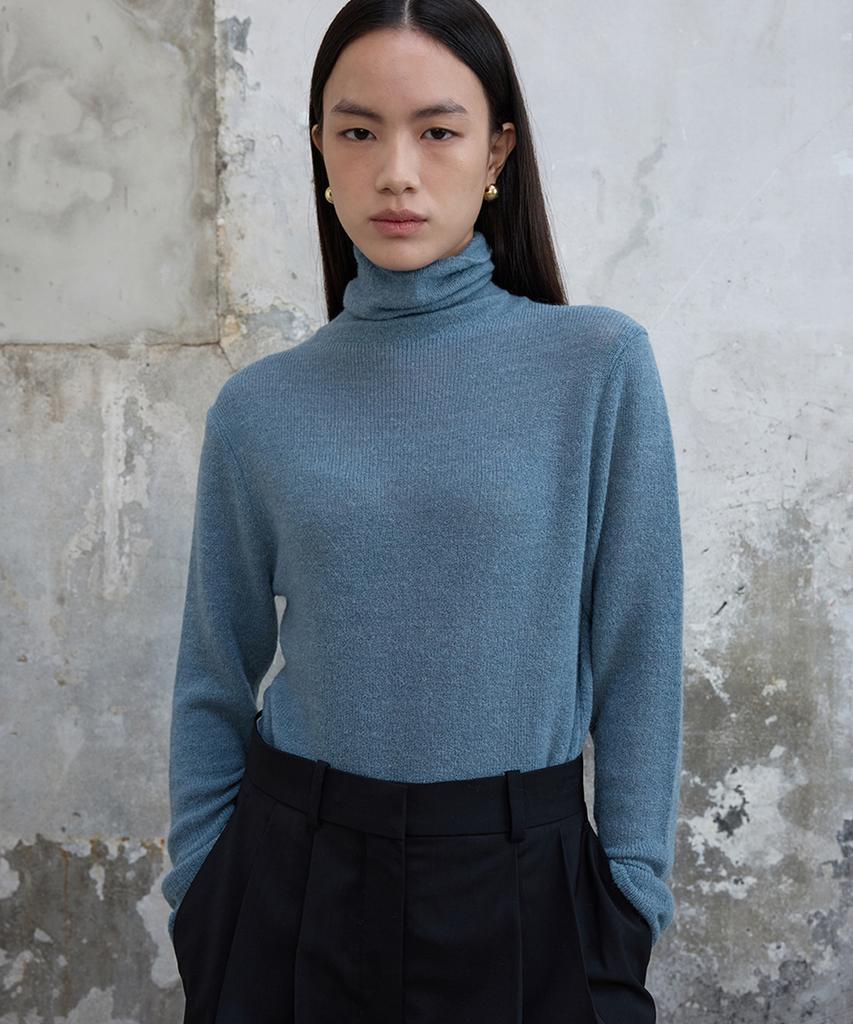 THE BOONDOCK SAINTS Mohair Turtleneck Sweater Dusty Blue