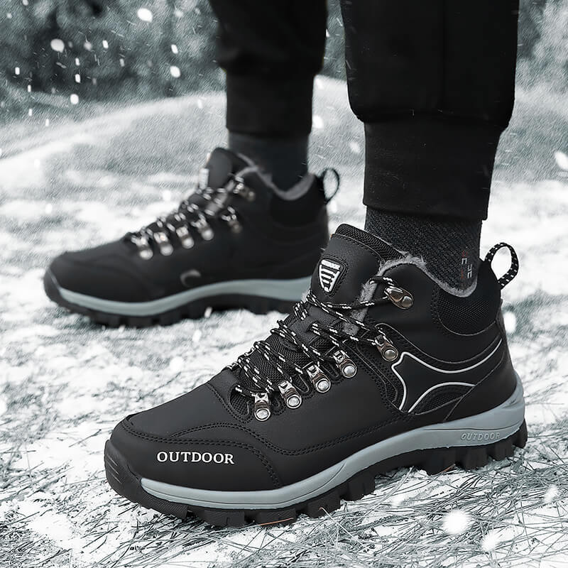 2025 новые зимние высокие бархатные термо-хлопковые ботинки мужские туфли походные ботинки для активного отдыха мужские туфли большого размера