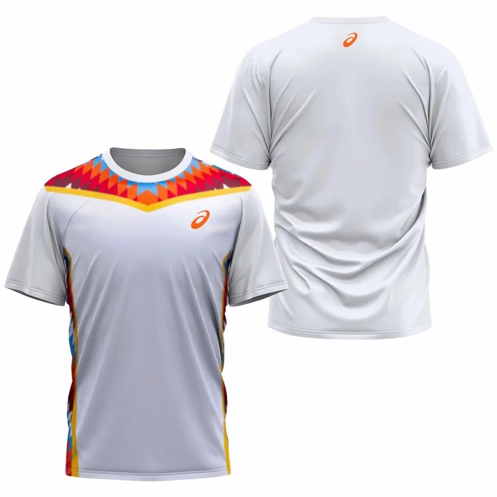 Мужская спортивная футболка для бадминтона, настольного тенниса, для бега на открытом воздухе, фитнеса, с коротким рукавом, свободные топы, летняя повседневная футболка с круглым вырезом, быстросохнущая